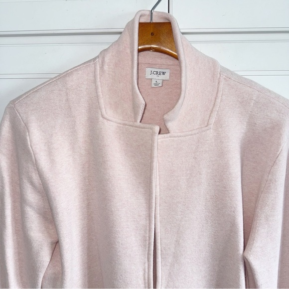 J. Crew Sweater Blazer Pink Knit Single Breasted Large Classic Preppy NormCore - Picture 3 of 7